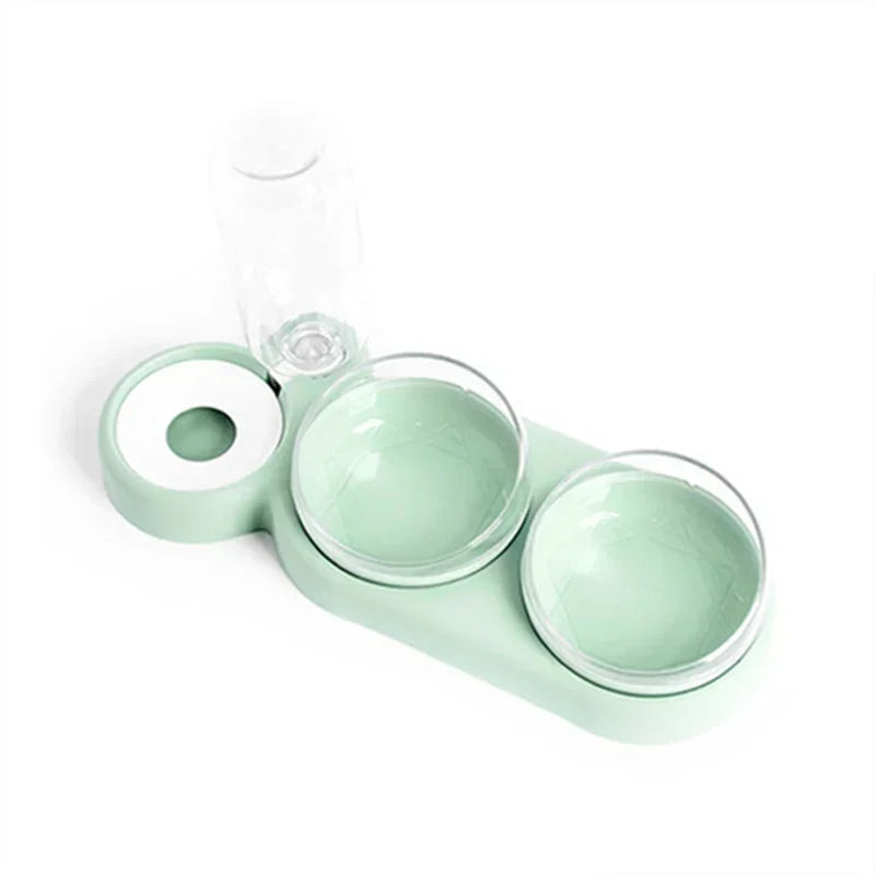 "3-in-1 Pet Drinking and Feeding Bowl: Automatic Water Dispenser, Cat Bowl, and Dog Feeder!"