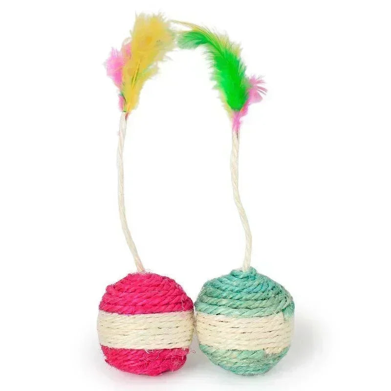 "1Pc Sisal Scratching Ball Toy – Interactive Training Toy for Kittens"