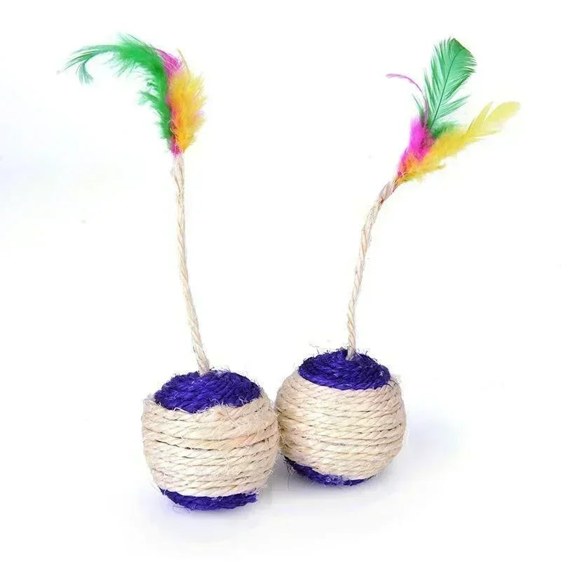 "1Pc Sisal Scratching Ball Toy – Interactive Training Toy for Kittens"