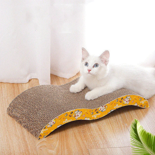 "Cardboard Cat Scratcher: Durable Corrugated Board for Claw Sharpening - Scratch-Resistant and Perfect for Play or Rest!"