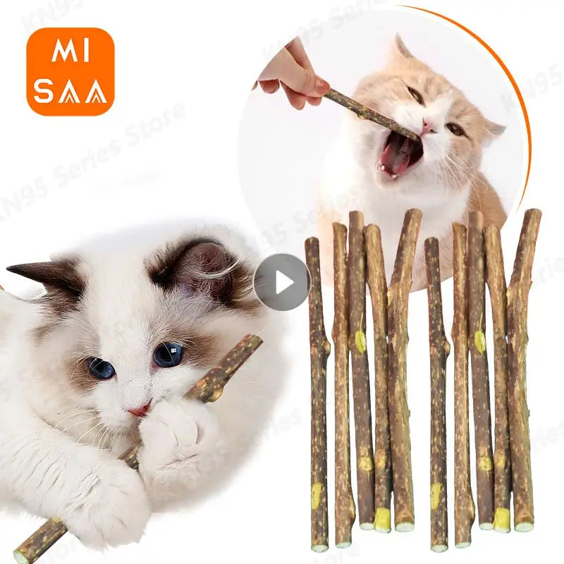 "Natural Catnip Molar Stick – Teeth Cleaning Snack Toy for Kittens"