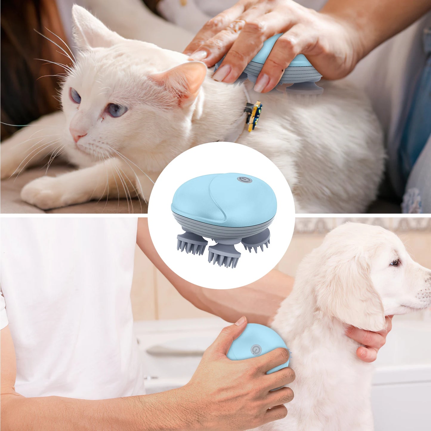 "ORIA Electric Cat Massager: Portable Pet Relaxation & Hair Growth Aid!"