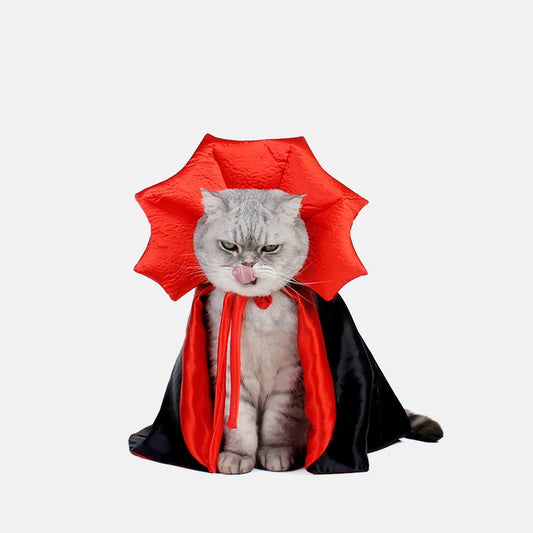 "Cute Vampire Cloak: Halloween Cosplay Costume for Small Dogs and Cats!"