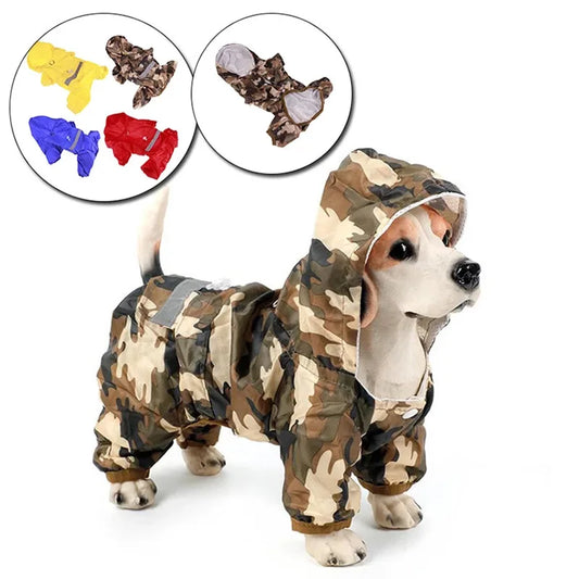 "Reflective Waterproof Raincoat for Dogs and Cats – Outdoor Pet Apparel"