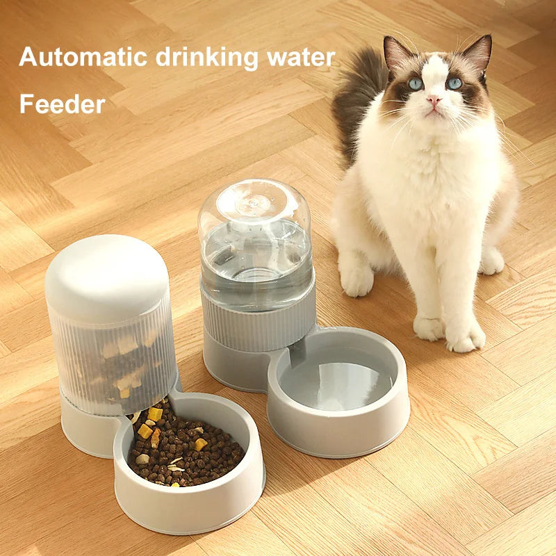 "Kimpets Auto Food Feeder: Transparent, Automatic Feeding Bowl for Cats and Dogs!"